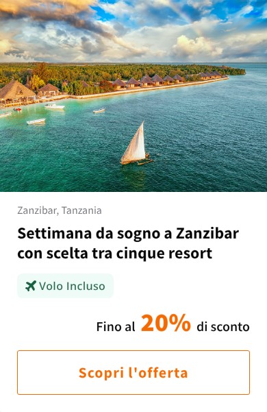 Settimana da sogno a Zanzibar con scelta tra cinque resort