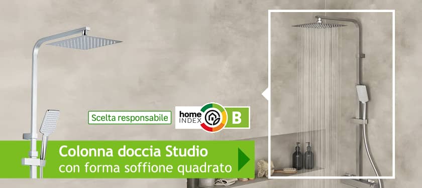 colonna doccia STUDIO, soffione quadrato