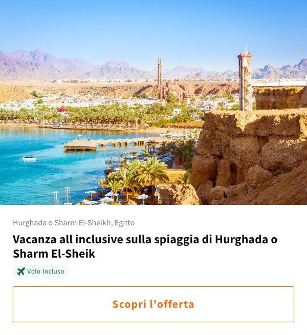 Vacanza all inclusive sulla spiaggia di Hurghada o Sharm El-Sheik