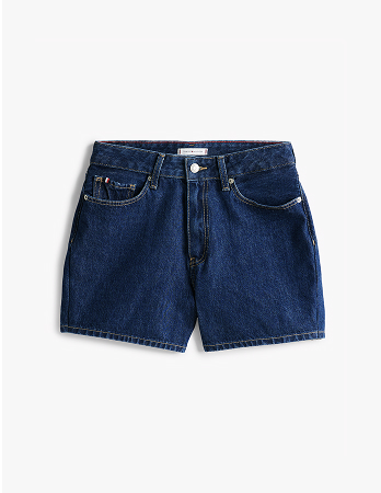 Shorts in denim a campana con vita alta