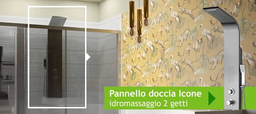 pannello doccia ICONA, idromassaggio 2 getti
