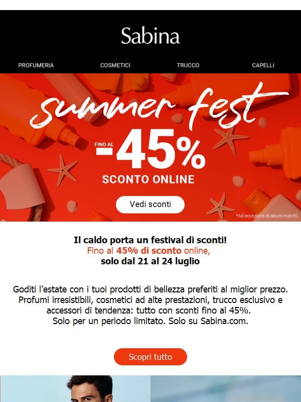 Ultime ore del Summer Fest, fino al -45% ☀️🌴