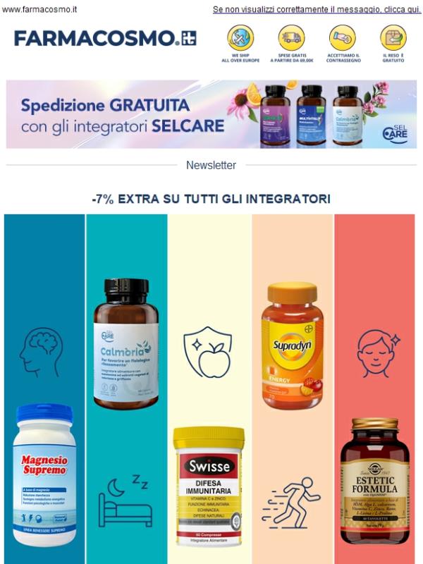 💊 -7% Extra su tutti gli integratori