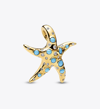 Sparkling Blue Starfish Dangle Charm