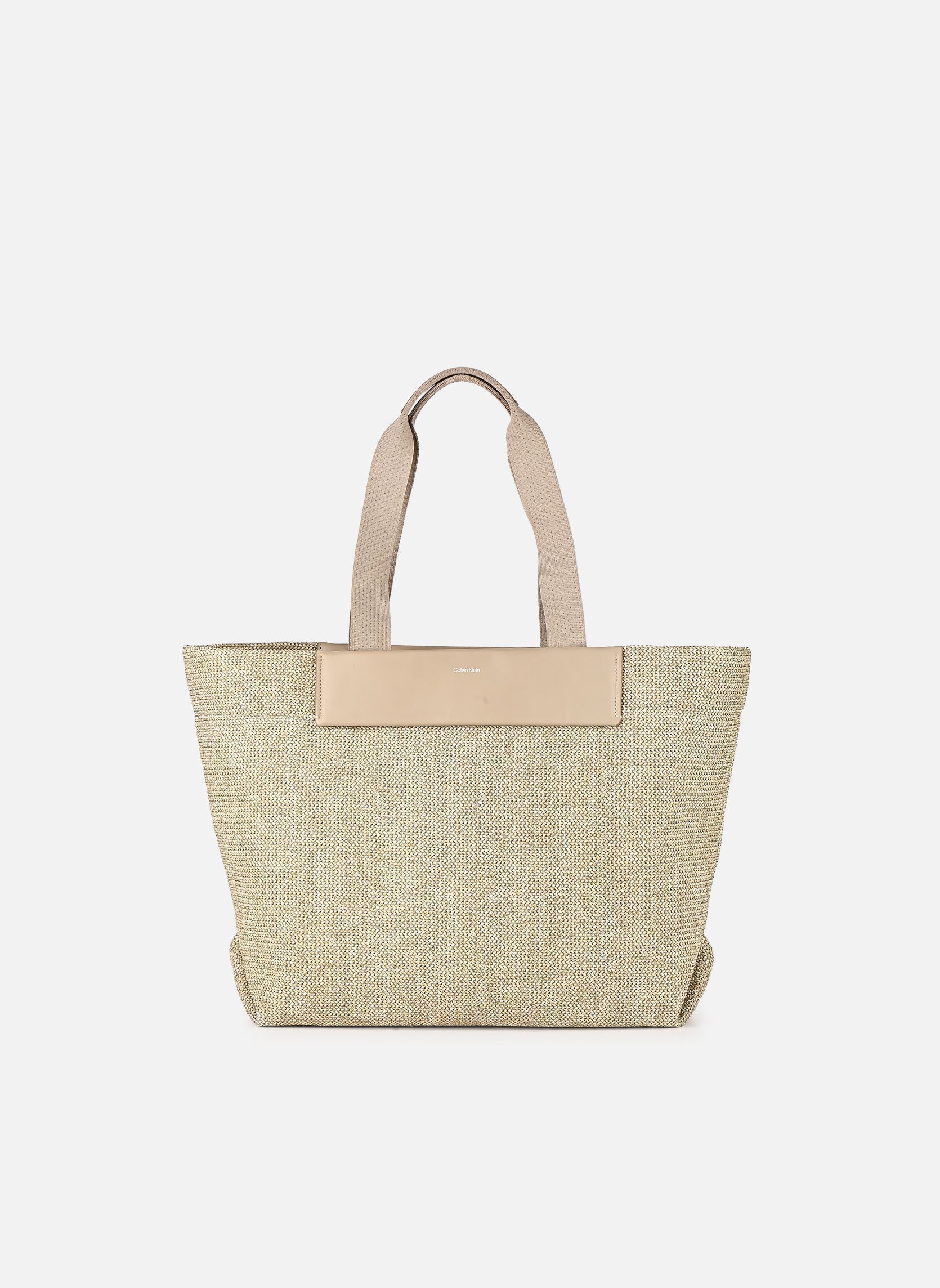 Calvin Klein Borse shopping CK RAFFIA LARGE SHOPPER donna beige