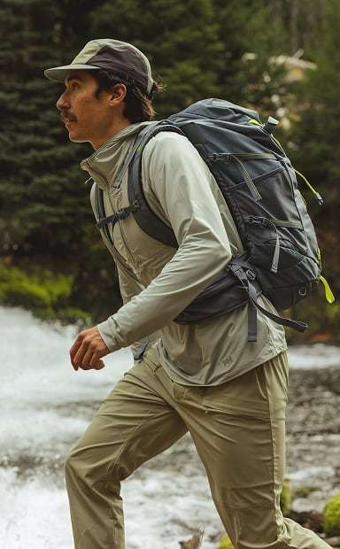 Man hiking in Helly Hansen gear