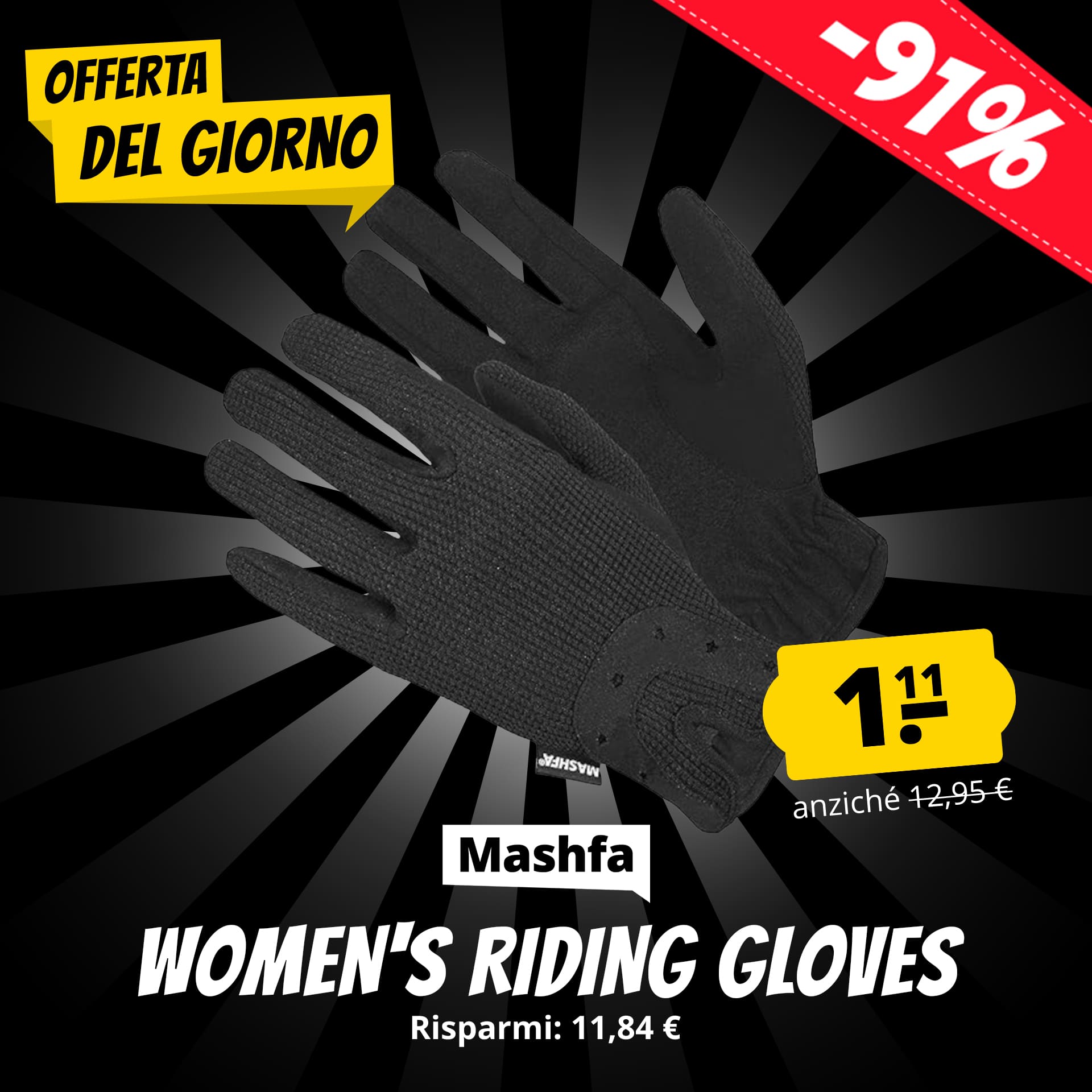 mashfa donna equestre guanti