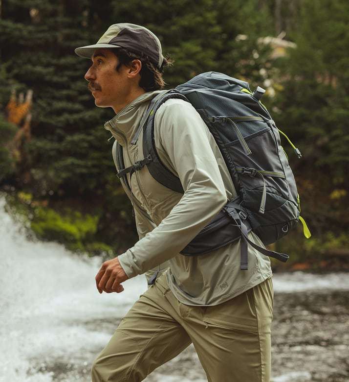 Man hiking in Helly Hansen gear