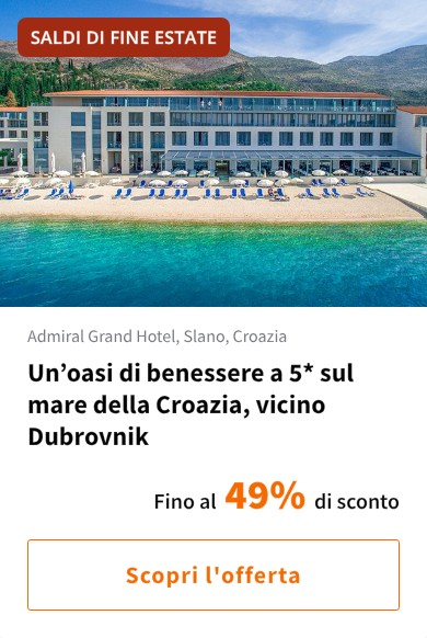Un’oasi di benessere a 5* sul mare della Croazia, vicino Dubrovnik