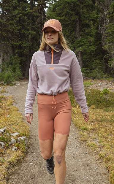 Woman hiking in Helly Hansen gear