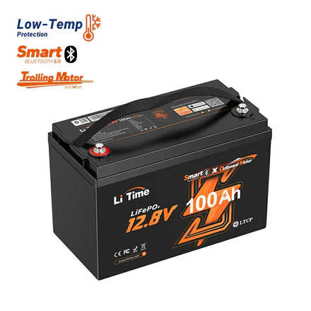 LiTime Batteria Marina Smart LiFePO4 12V 100Ah per Motore Elettrico Fuoribordo/Trolling