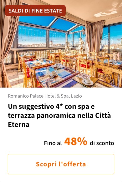 Un suggestivo 4* con spa e terrazza panoramica nella Città Eterna