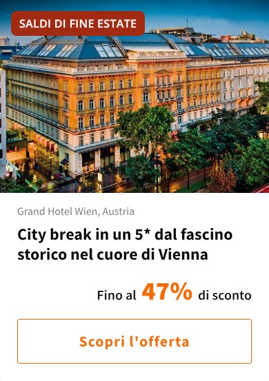 City break in un 5* dal fascino storico nel cuore di Vienna