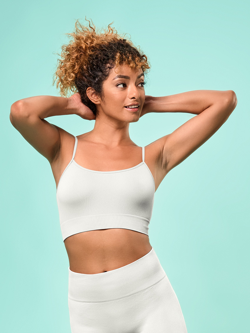 Image of TOP DONNA S/S COSTINA RIB IVORY