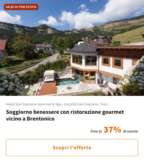 Soggiorno benessere con ristorazione gourmet vicino a Brentonico