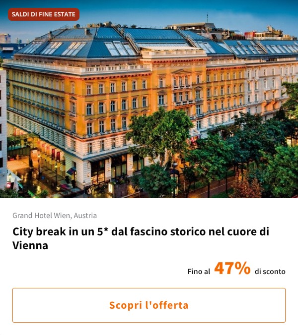 City break in un 5* dal fascino storico nel cuore di Vienna