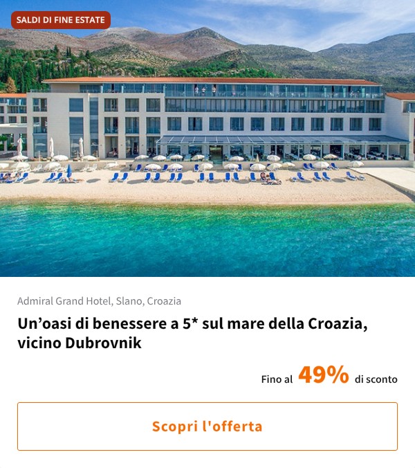Un’oasi di benessere a 5* sul mare della Croazia, vicino Dubrovnik