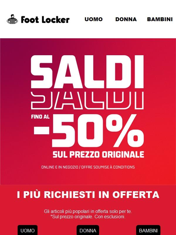 Offerte, sconti e coupon Foot Locker direttamente dalle newsletter | Jekoo