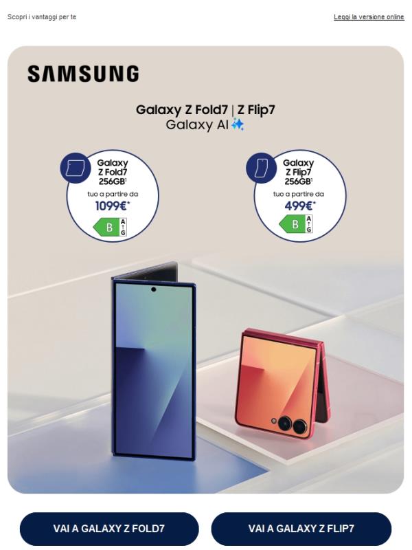 🆕 Nuovi Galaxy Z Fold7 | Z Flip7 a partire da 499€