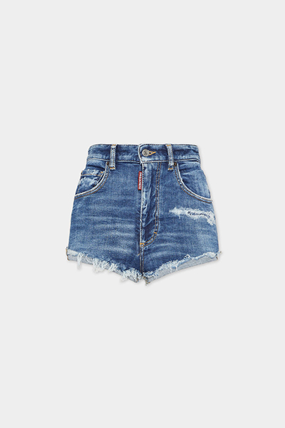 Medium Perfecto Wash High Waist Hot Pant