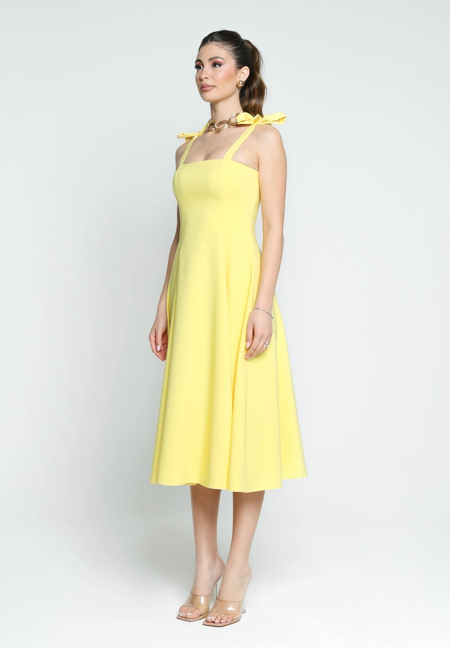 Image of SANTAS Abito midi MEDELEINE giallo da donna