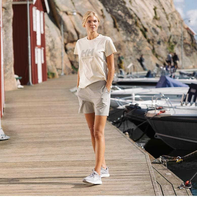 Woman in Helly Hansen summer clothes