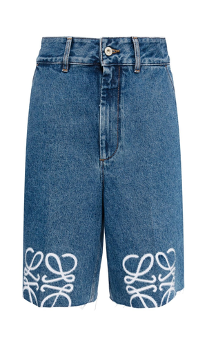 Anagram denim shorts