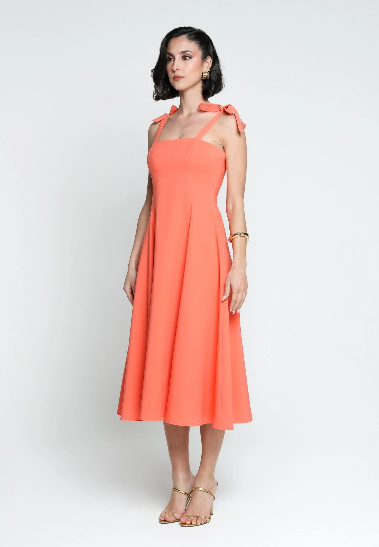 Image of SANTAS Abito midi MEDELEINE corallo da donna