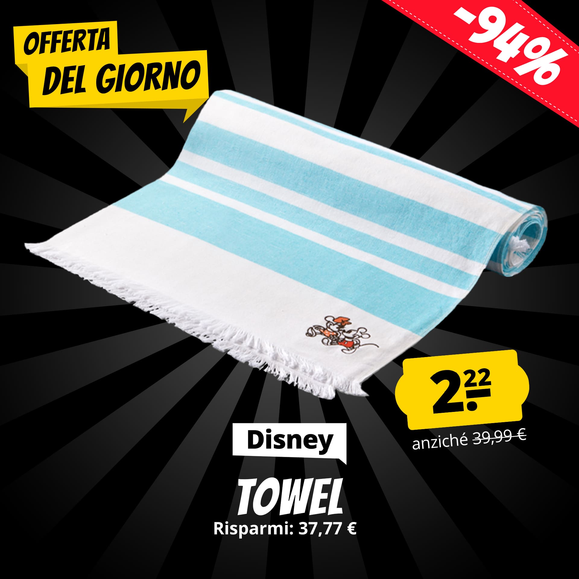 Disney mickey mouse asciugamano da cotone