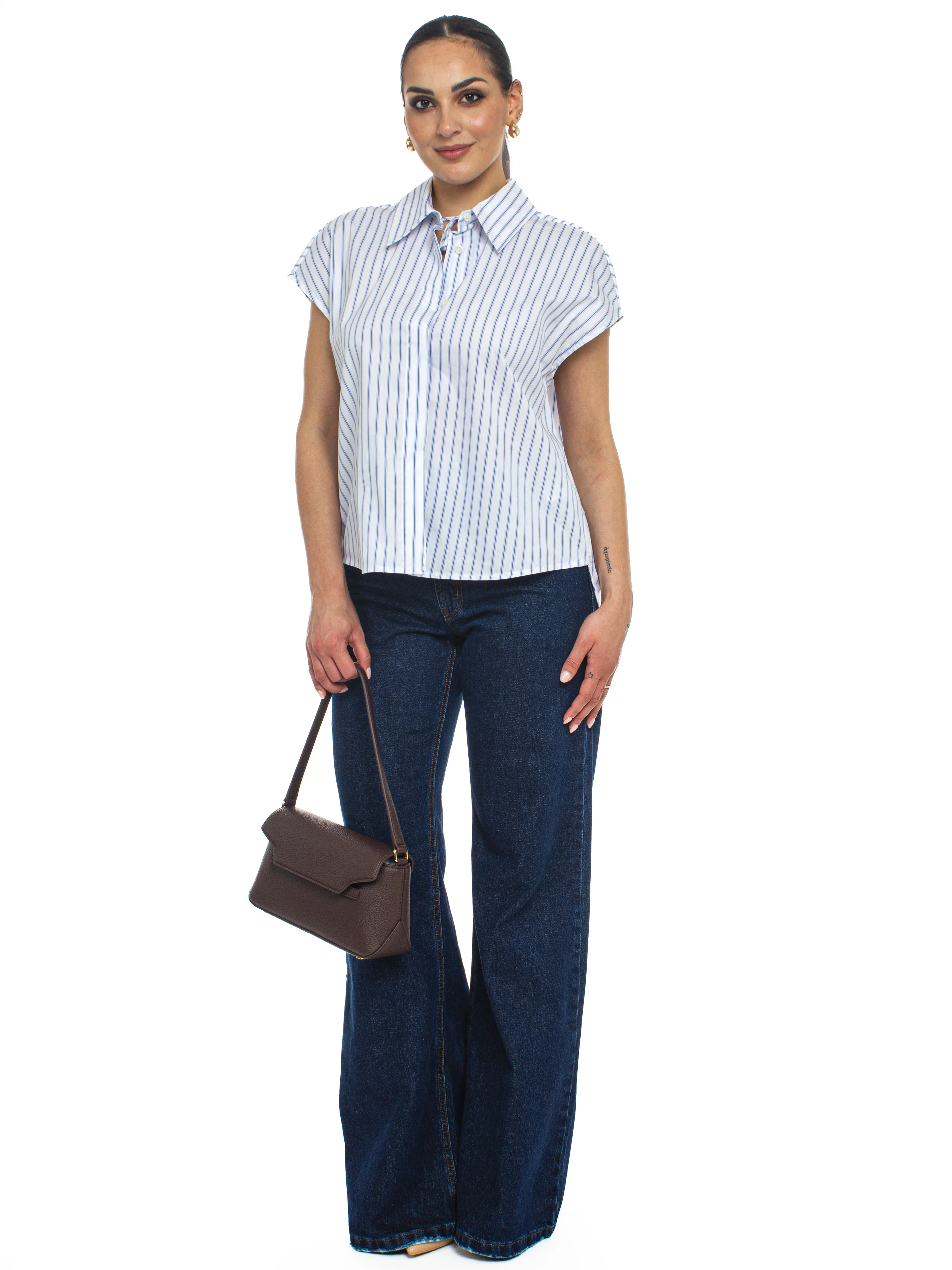 Image of Camicia smanicata a righe Vicolo