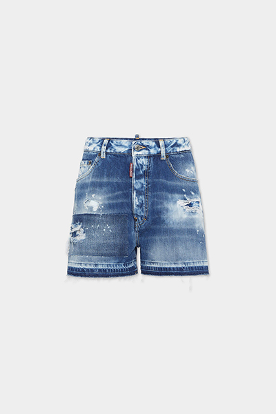 Medium Ripped Wash Baggy Shorts