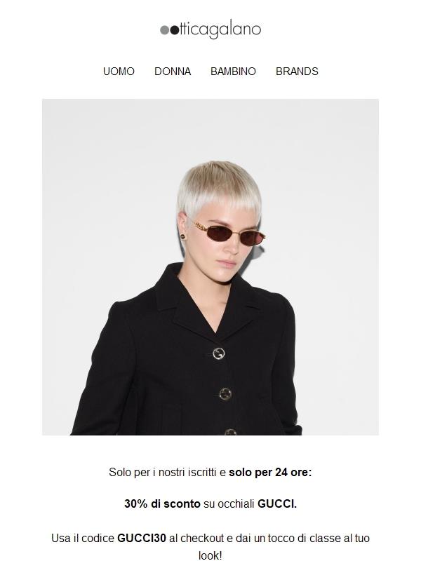 PER 24 ORE: -30% su occhiali GUCCI
