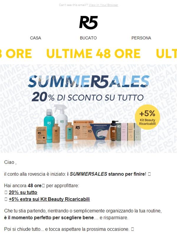 🚨Ultime 48 ORE di SUMMER5ALES!