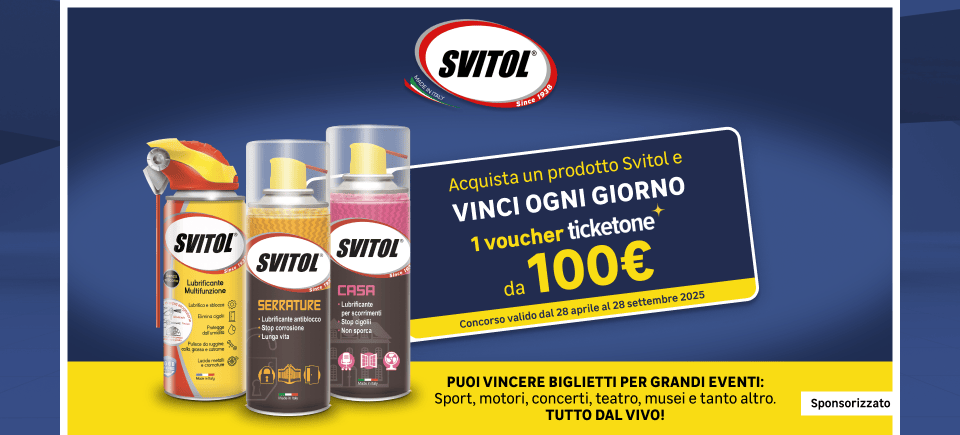 acquista un prodotto svitol e approfitta della promo esclusiva! vincita fino a 100€ di spesa su ticketone
