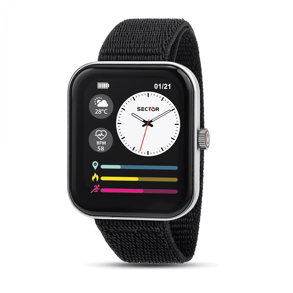 Smartwatch SECTOR S-03 Pro multi funzione digitale tessuto nero