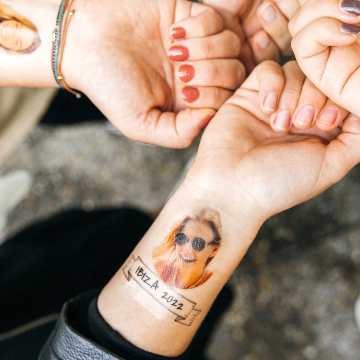 Image of Tatuaggi Personalizzabili Set da 4 con Viso e Descrizione
