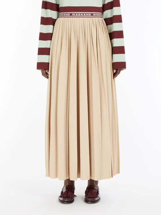 Gonna Lunga in Jersey / Beige