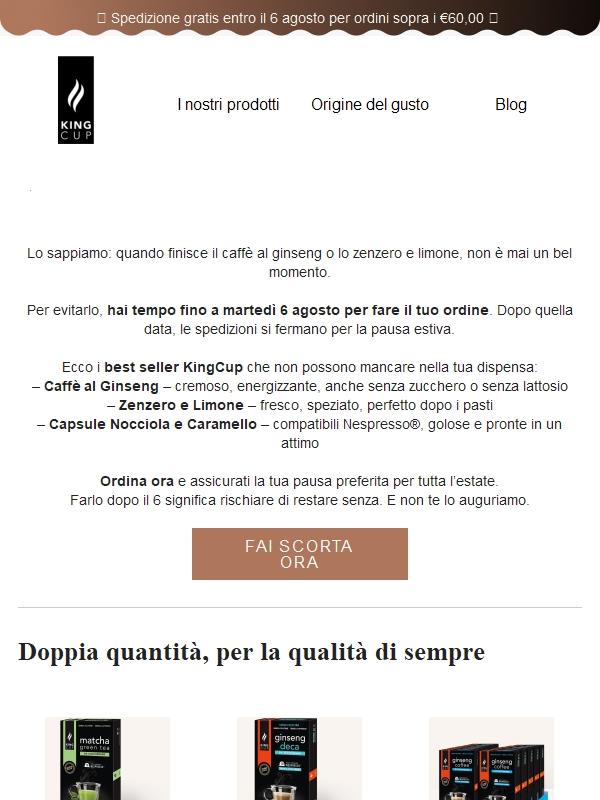 Fai la scorta del tuo caffè preferito