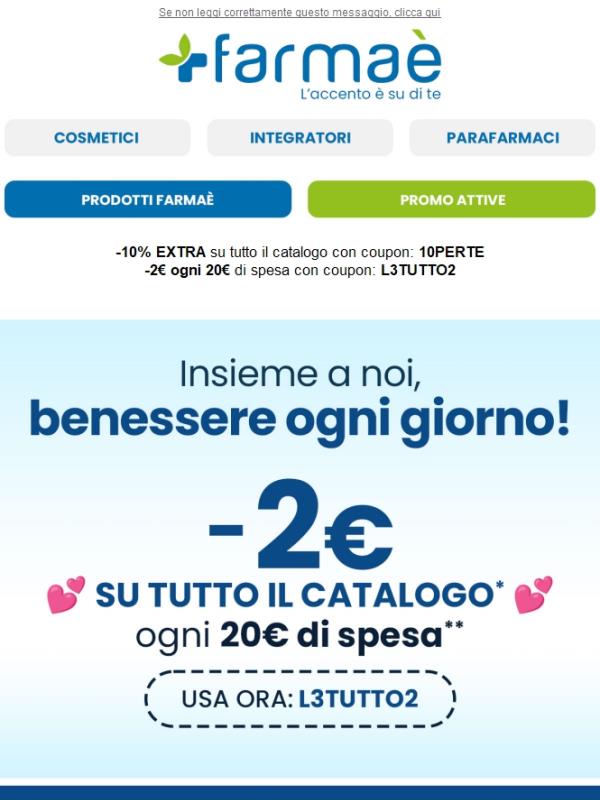 ⌛Ancora per poco: -10% su tutto e -2€ di sconto ogni 20€