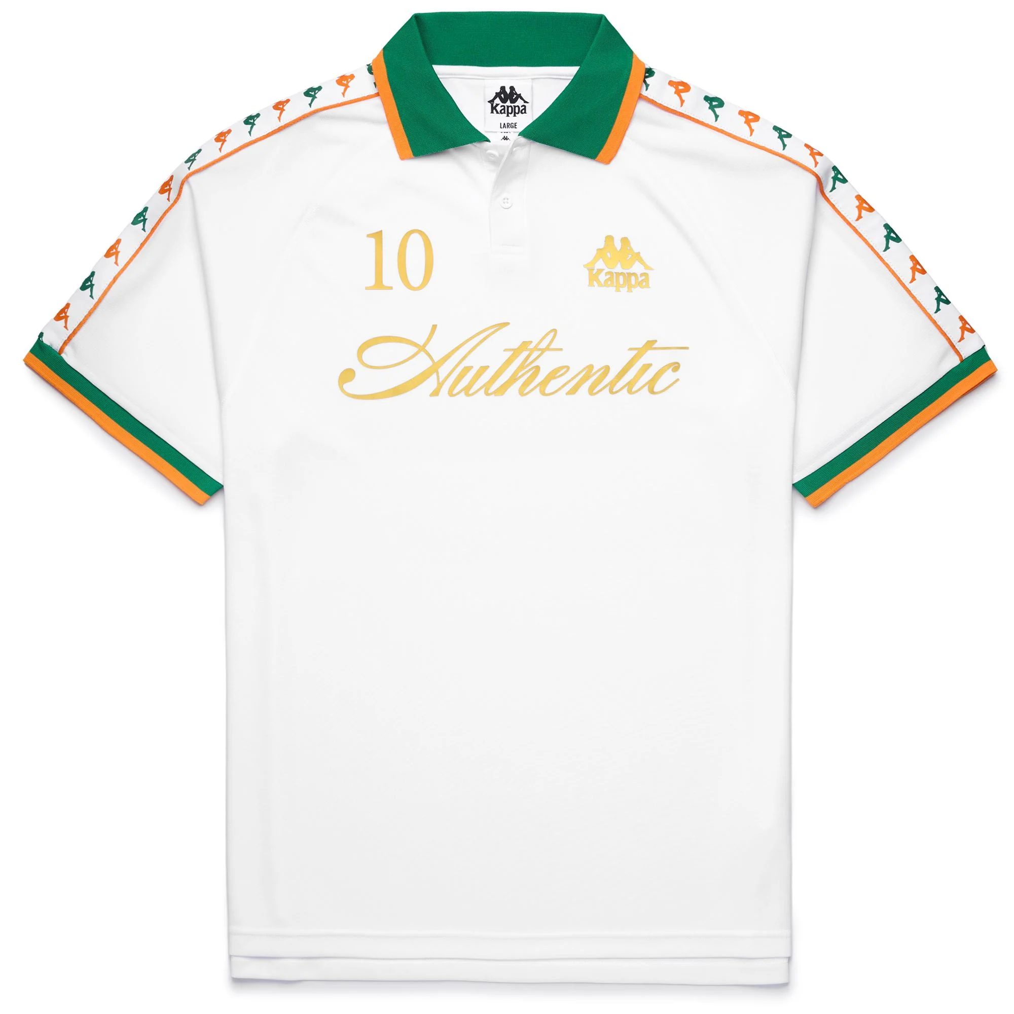 Image of 222 BANDA    NOTILOX - Active Jerseys - Polo Shirt - Man - WHITE-GREEN TEE-ORANGE