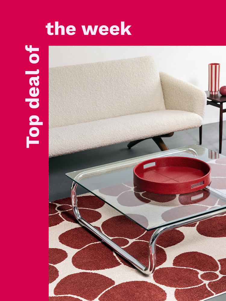 Close up on eclectic styled rug