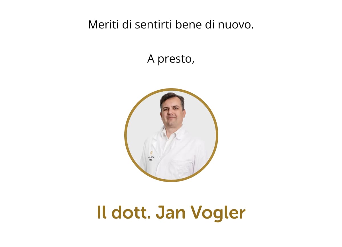 Meriti di sentirti bene di nuovo. A presto, Il dott. Jan Vogler