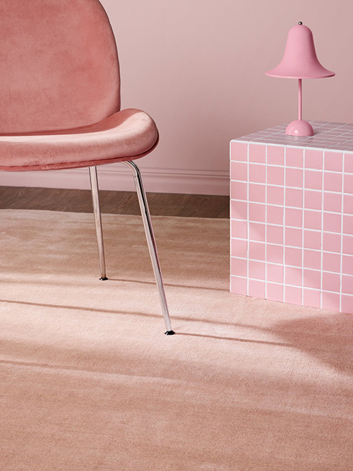 Pink rug in a pink room