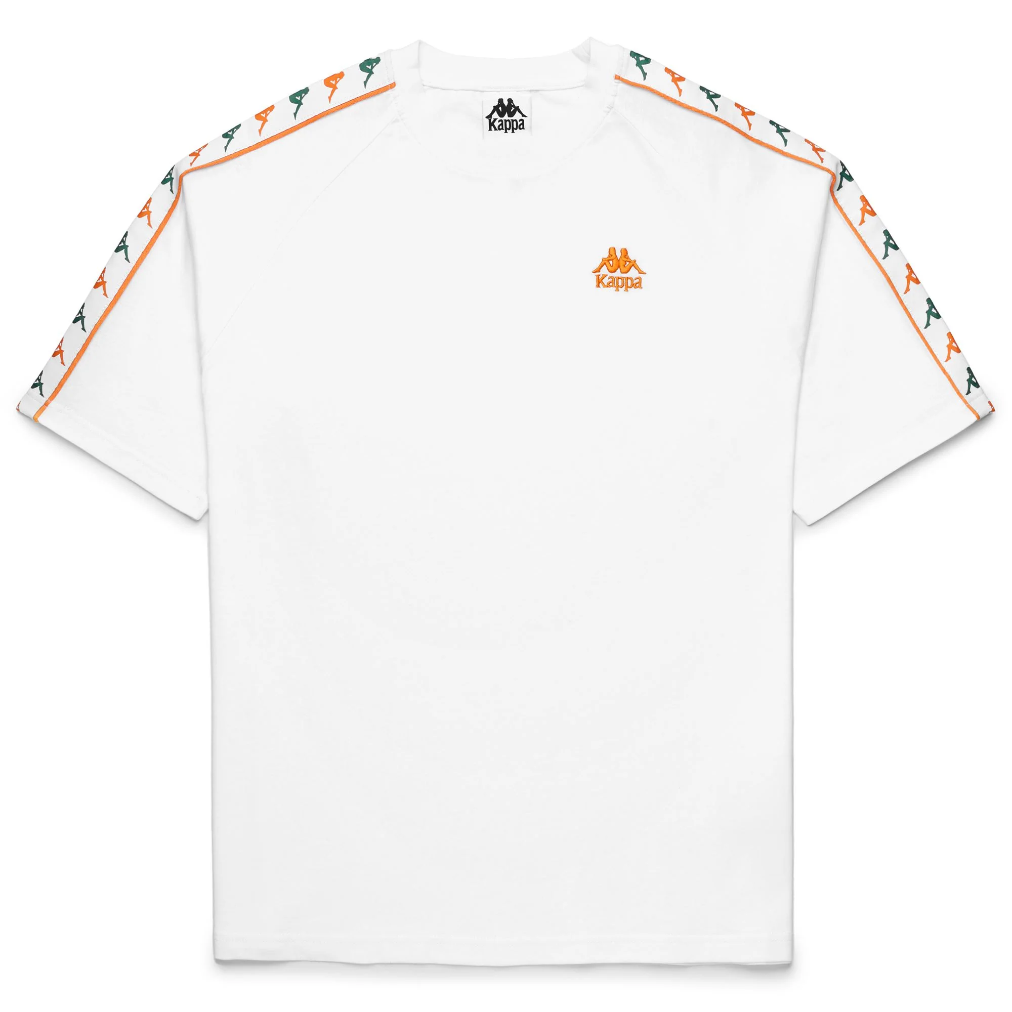 Image of 222 BANDA  NINON - T-ShirtsTop - T-Shirt - Man - WHITE-GREEN TEE-ORANGE