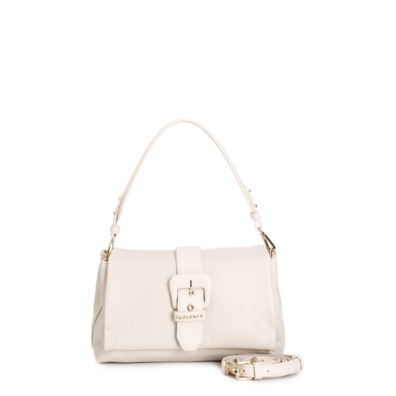 Image of tracolla con pattina con stampa monogram embossed cipria