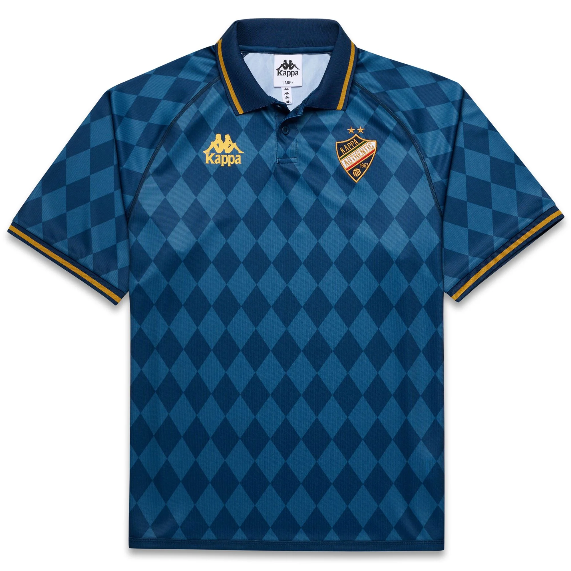 Image of AUTHENTIC   NEKODA - Active Jerseys - Polo Shirt - Man - BLUE DK-YELLOW GOLD RICH