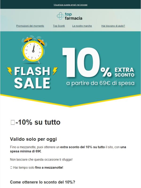 ⚡ Extra 10% su tutto! Solo per oggi!