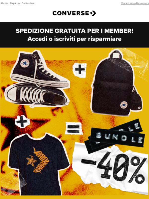 Scarpe + capo d'abbigliamento + accessorio = -40%