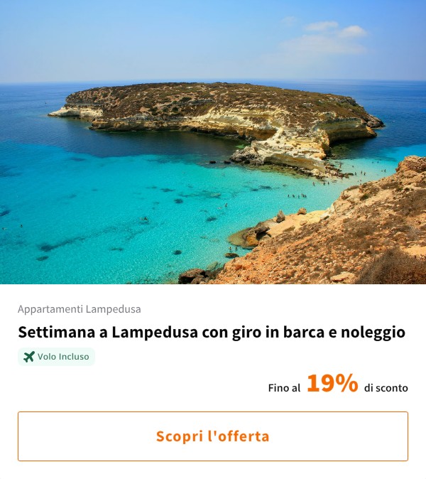 Settimana a Lampedusa con giro in barca e noleggio