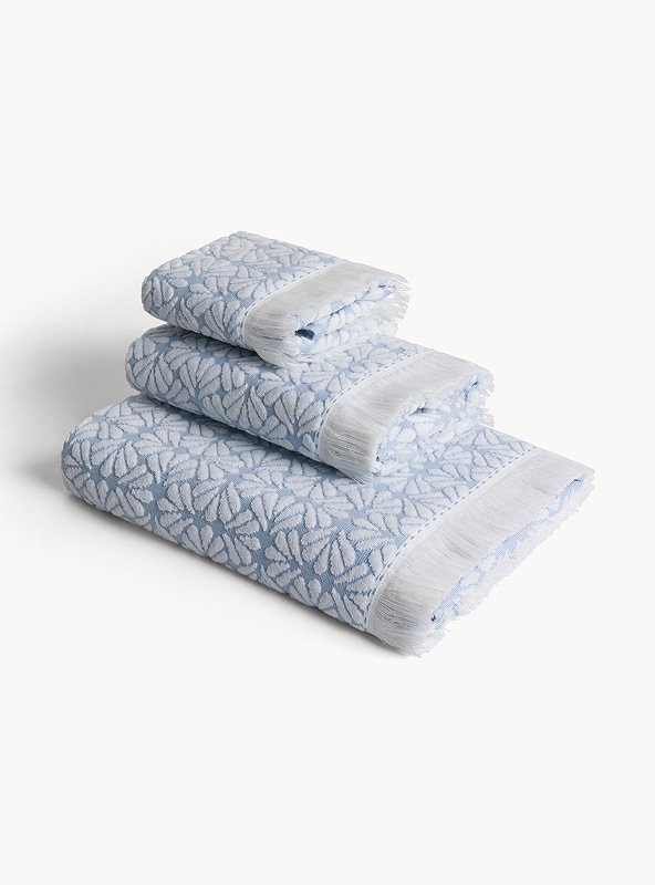 Asciugamano in cotone con fantasia jacquard